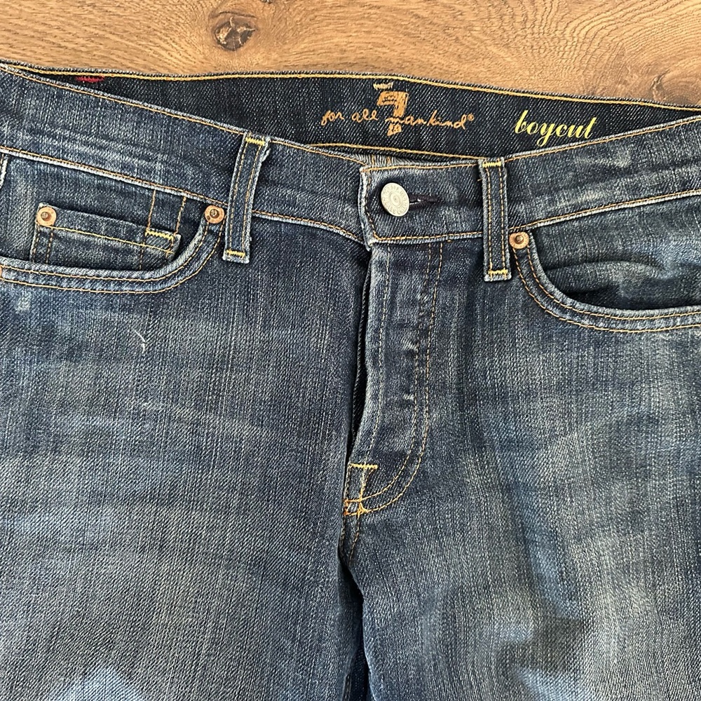 7 for All Mankind Boycut Women's Blue Denim Jeans Size 27 - Picture 2 of 12